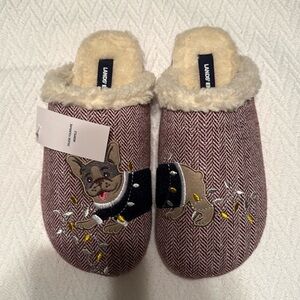 Frenchie slippers NWT from lands end, size 8 wool and synthetic Sherpa